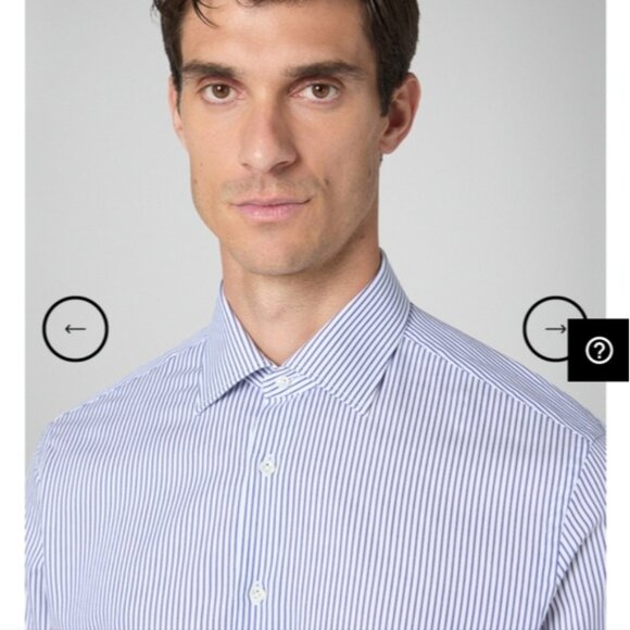 Pal Zileri Stripes blue & white shirt in cotton and linen blend - Picture 2 of 10